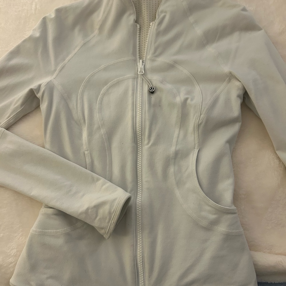 Women's white Lululemon full zip jacket